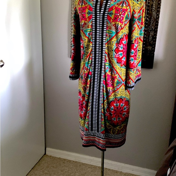 DRESS BY LAUNDRY SHELLI SEGAL STUNNING PRINT EXCELLENT COND SIZE 4 - Picture 3 of 8
